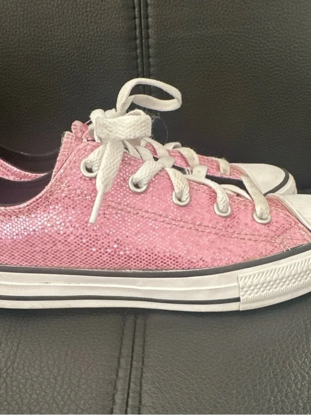 Converse Kids Pink Glitter Low Top Sneakers